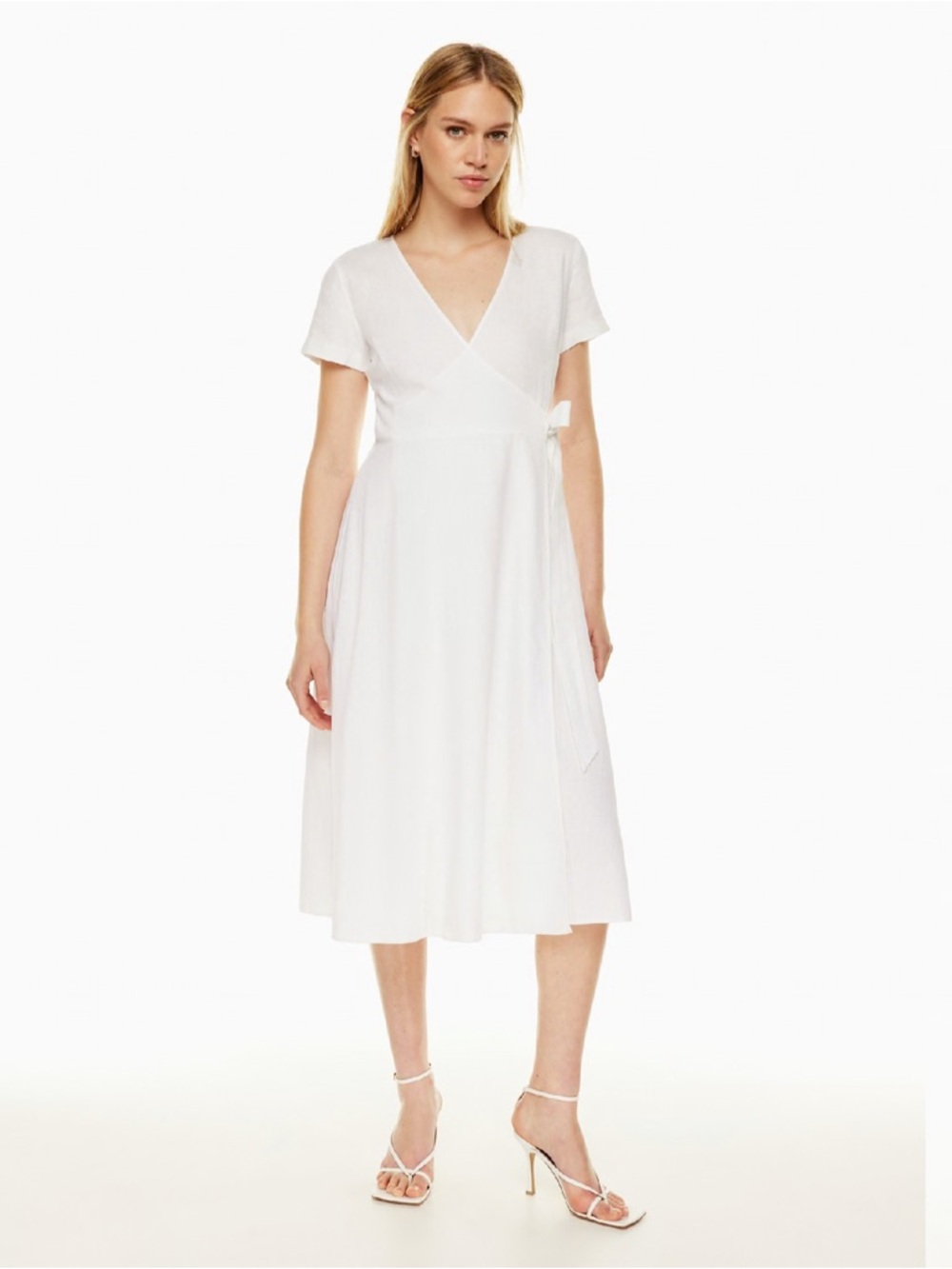 Aritzia Babaton Dern Linen Midi Wrap Dress